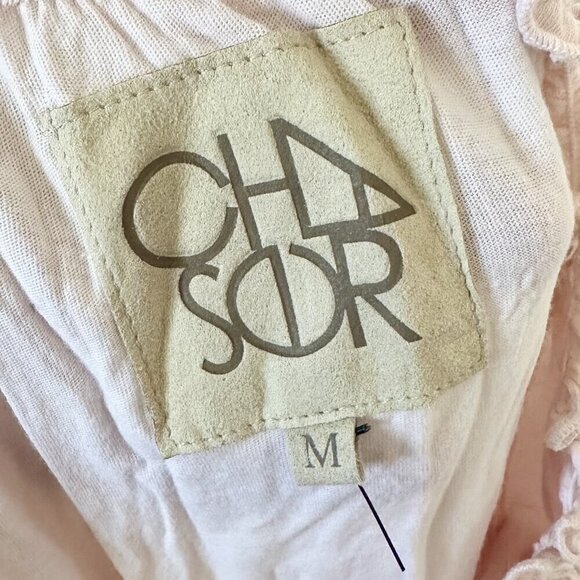 Chaser Women's Light Pink Off the Shoulder Peasant Top Blouse - Medium - Picture 2 of 5